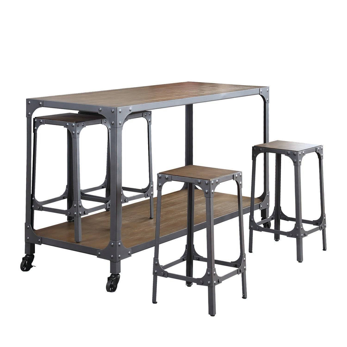Rustic Light Brown Kitchen Island A6365