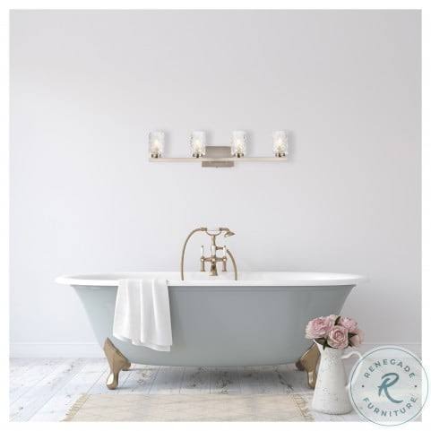 4 Lights Bath Sconce in Stain Nickel with Clear Shade U21329
