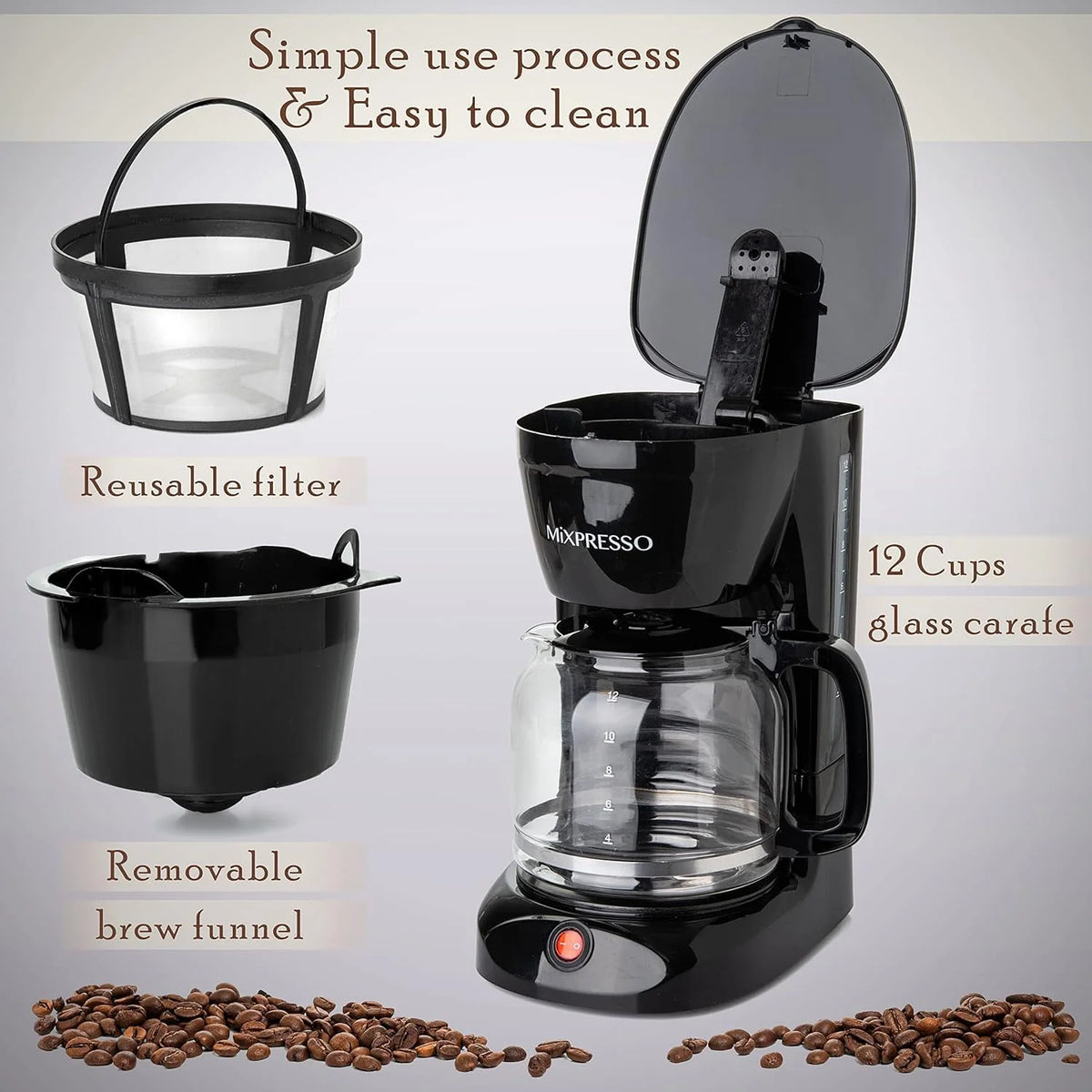 12 Cup Black Coffee Maker A835312