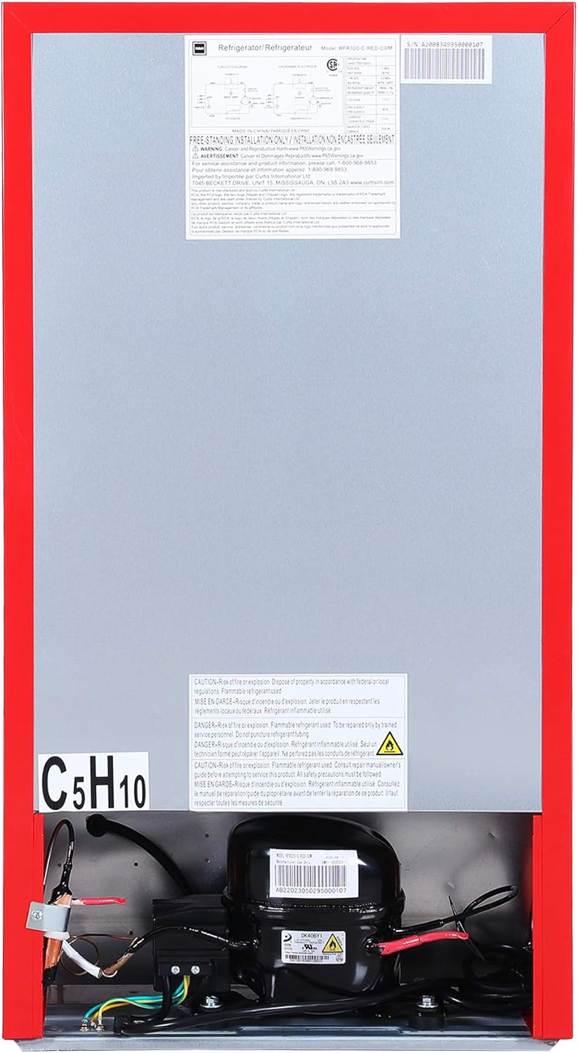3.2 Cu Ft Single Door Mini Fridge with Freezer, Platinum T1294