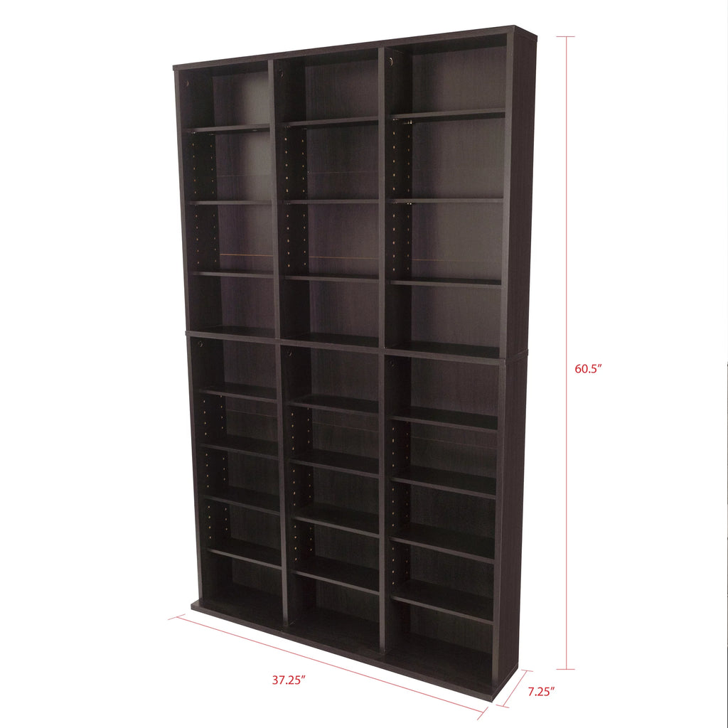 Adjustable Wood Media Storage Shelf Bookcase W95864