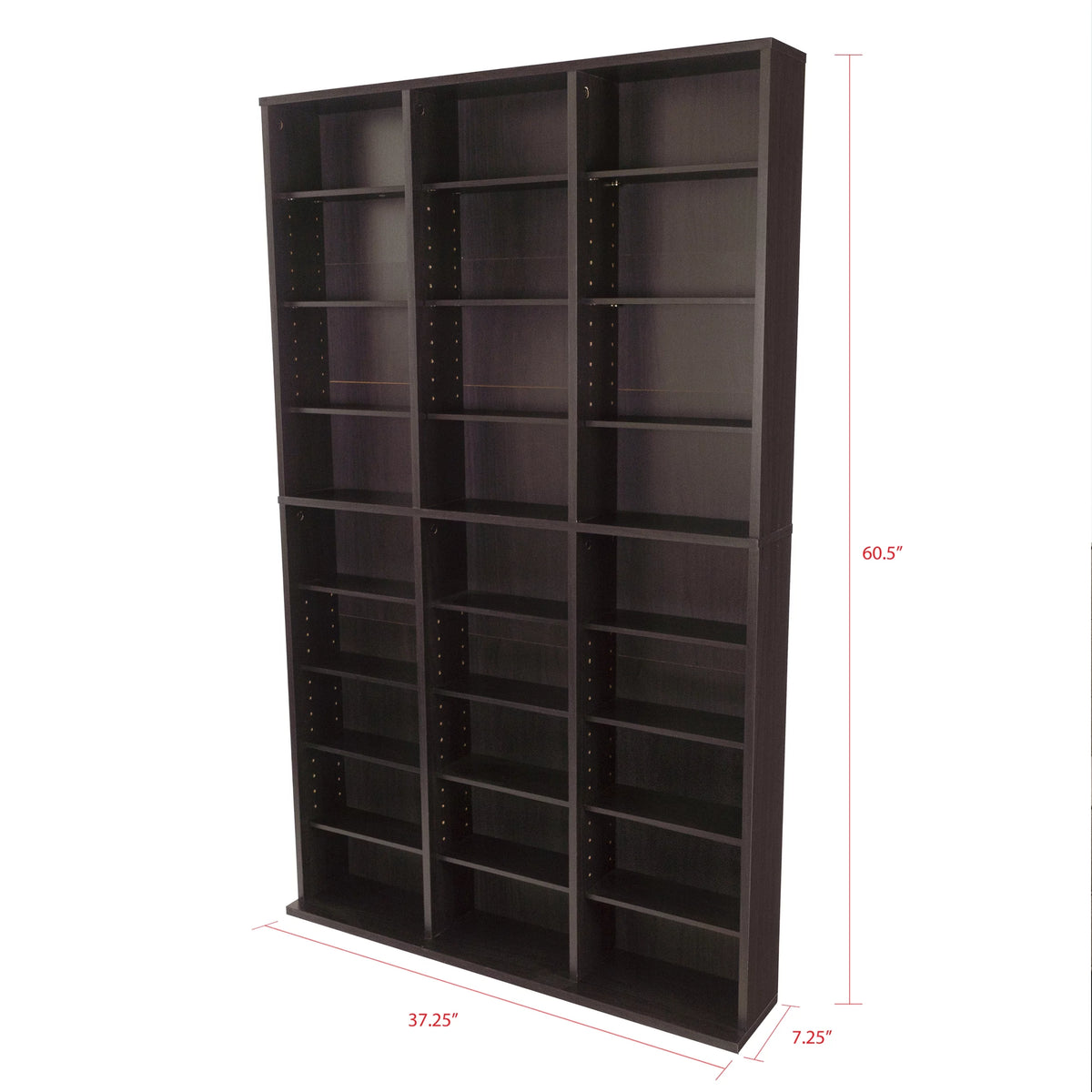 Adjustable Wood Media Storage Shelf Bookcase W95864
