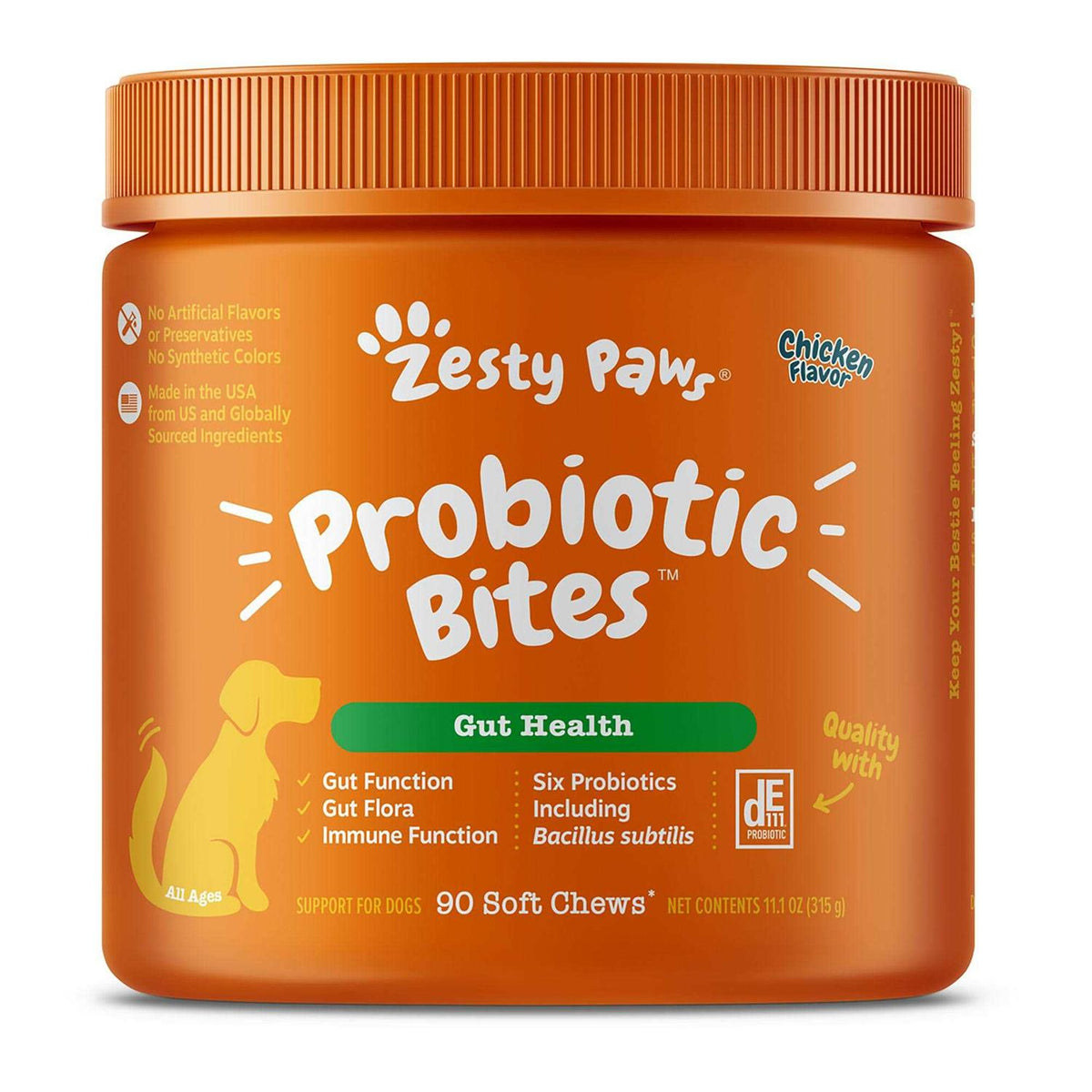 Probiotic Bites Digestive Supplement for Dogs Chicken 90 Soft Chews G718