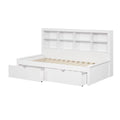 White Twin Bookcase Day Bed with Drawers U480431