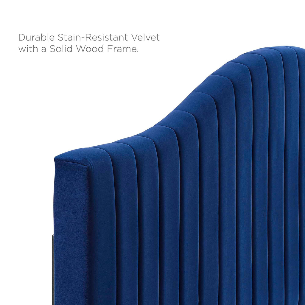Navy Performance Velvet King/California King Headboard A84641