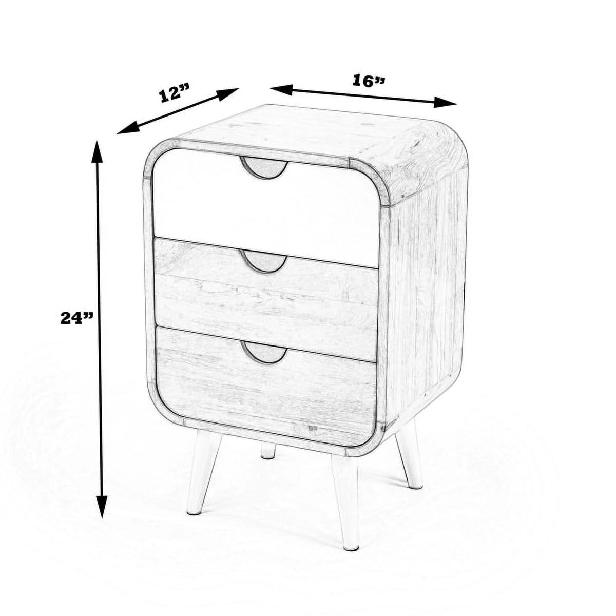 Beige Mango Wood End Table with Storage N55566
