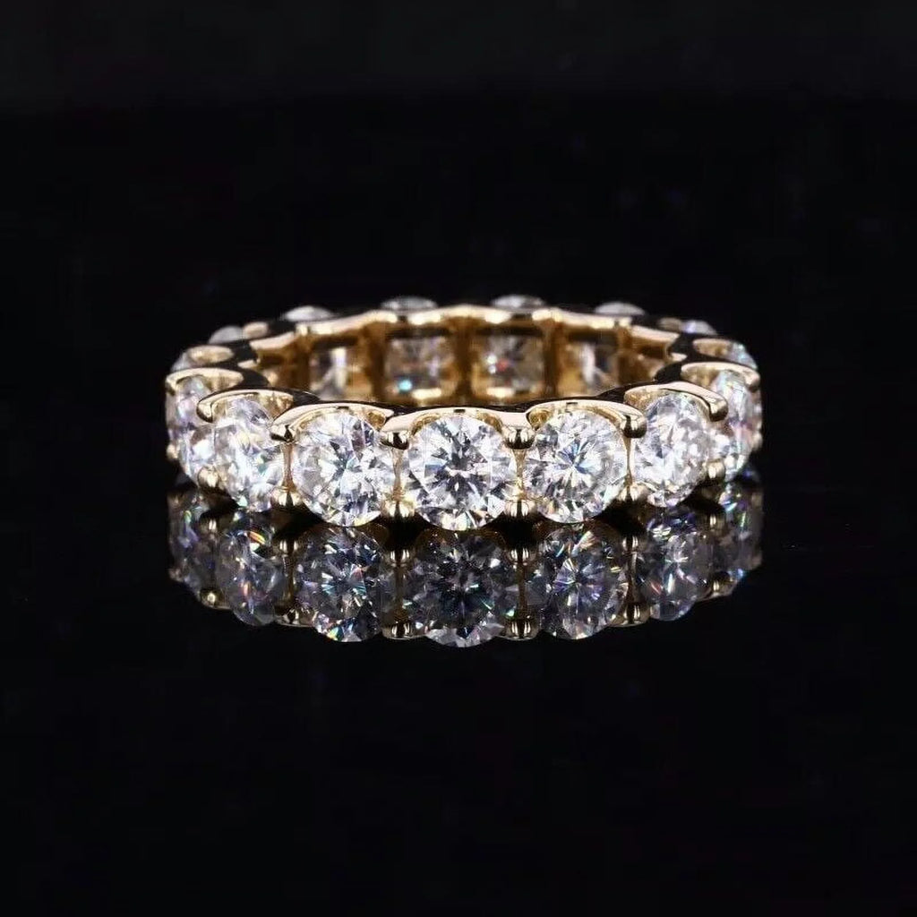14K White Gold Plated Moissanite Eternity Band Ring N771