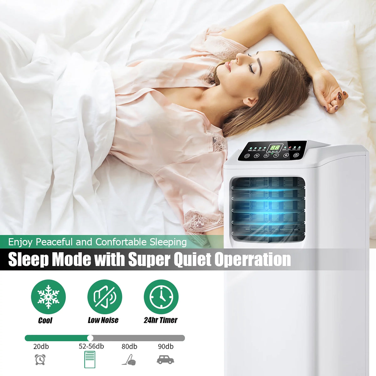 5500 BTU Portable Air Conditioner & Dehumidifier with Window Kit F94306