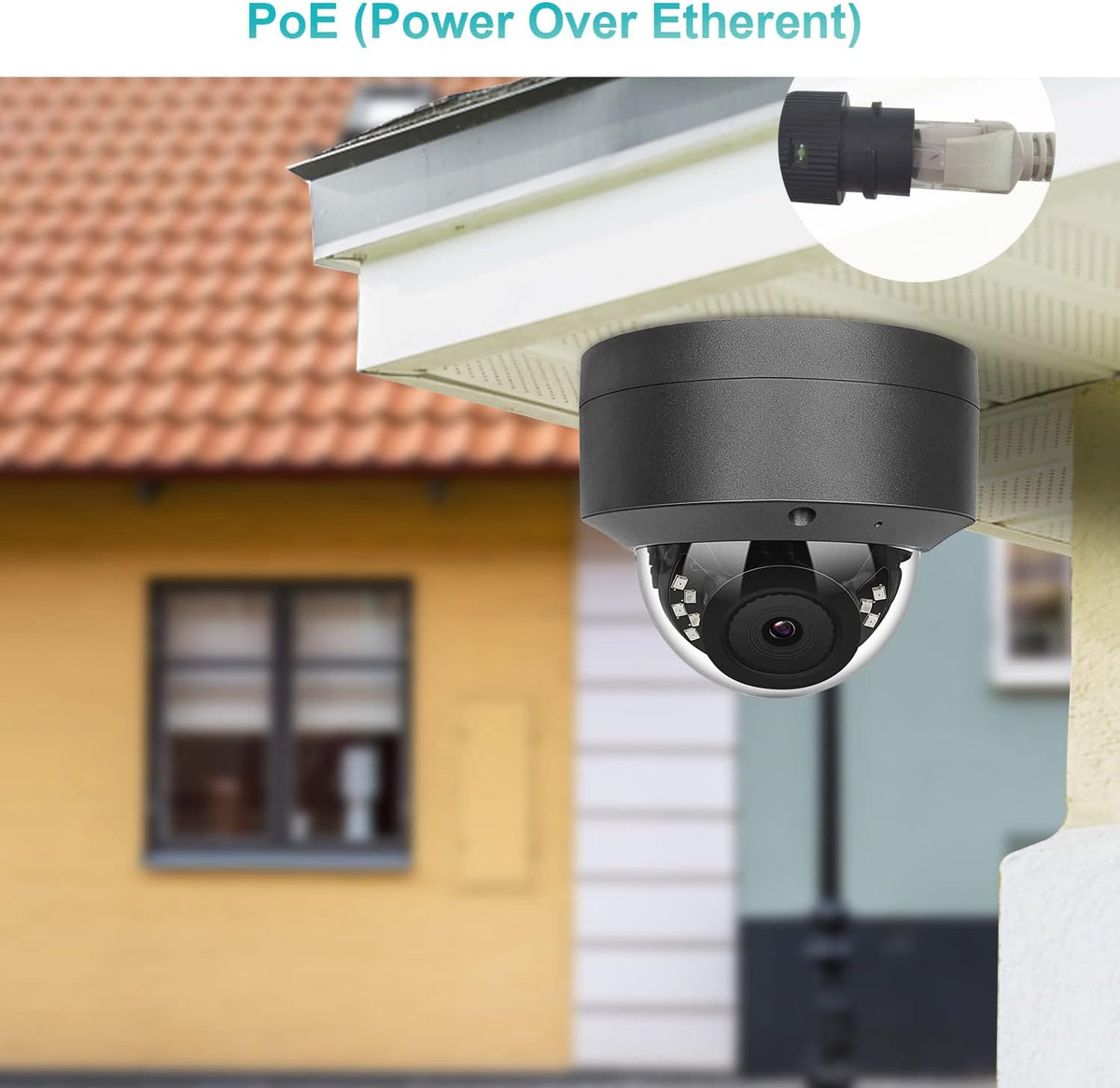 5MP Outdoor IP Dome Security Camera with Audio, 98ft Night Vision, 2.8mm Wide Angle C41820