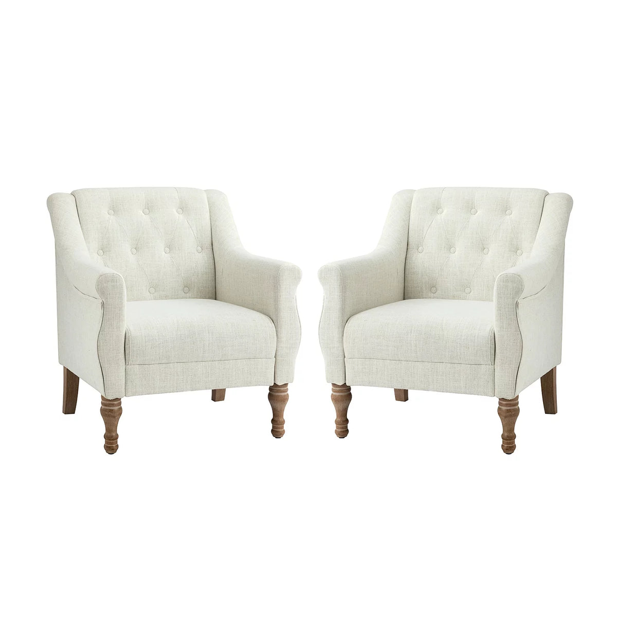 Set of 2 Tufted Wooden Armchair T41286