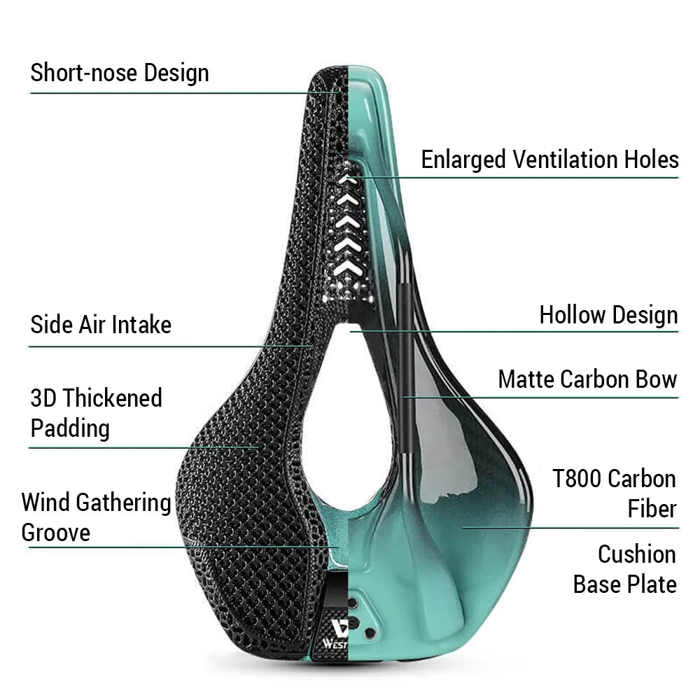 Carbon Fiber Bicycle Saddle for Road Bikes H365284